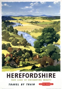 Herefordshire. British Railways Vintage Travel poster by AJ Wils
